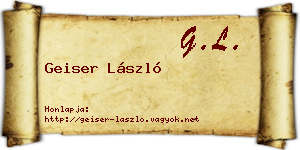 Geiser László névjegykártya